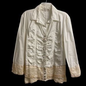 Elisa Caveletti Cream Blouse sz XL